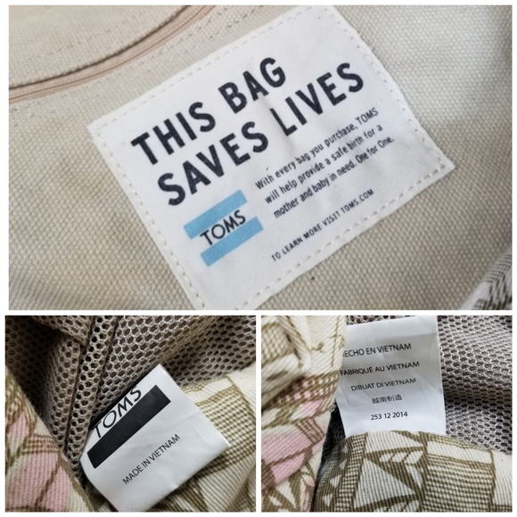 TOMS Island Chevron Woven Straw Large Tote Bag - Picture 13 of 16